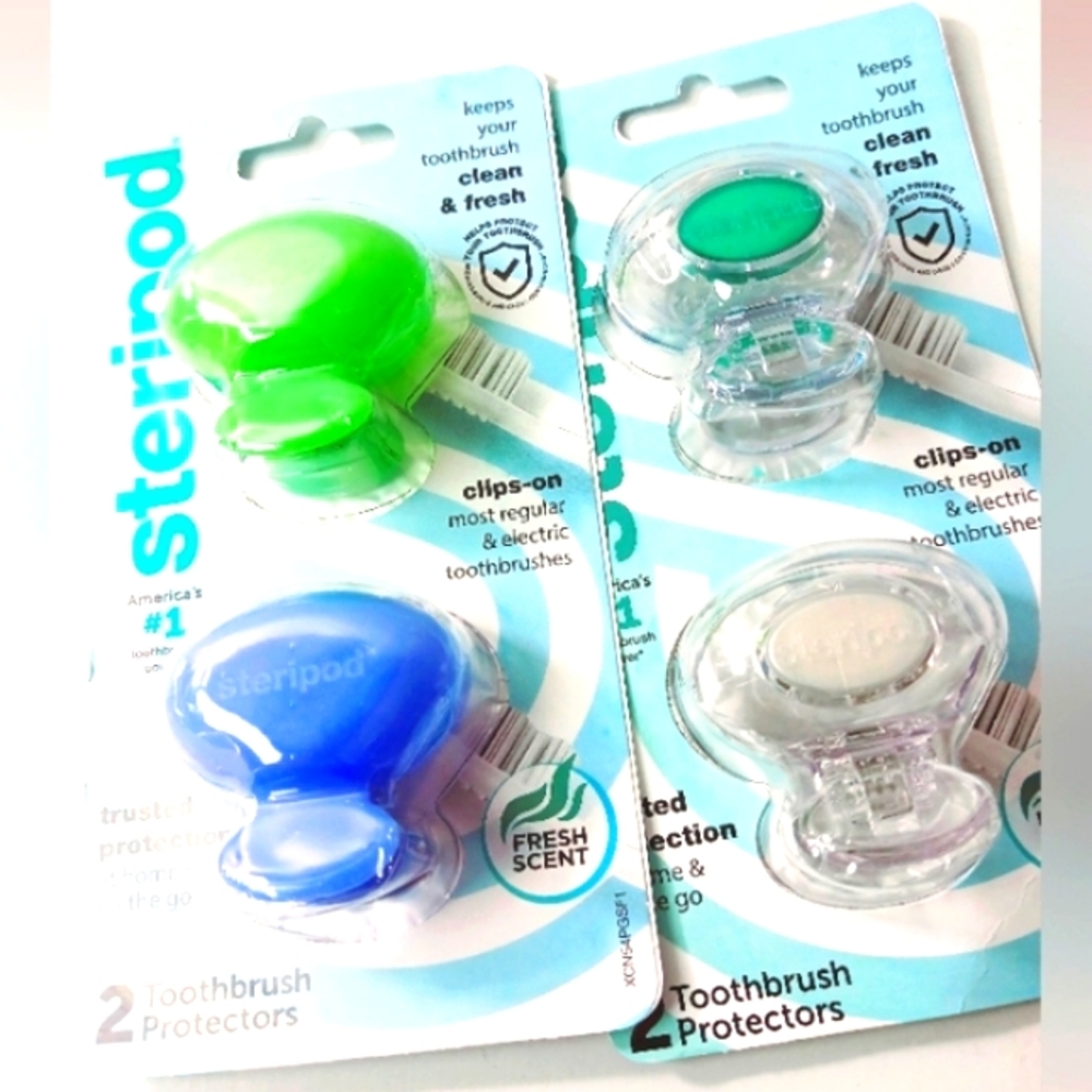 Steripod Clip On Toothbrush Pod Protector Sanitizing Case Travel Set New - Picture 2 of 2